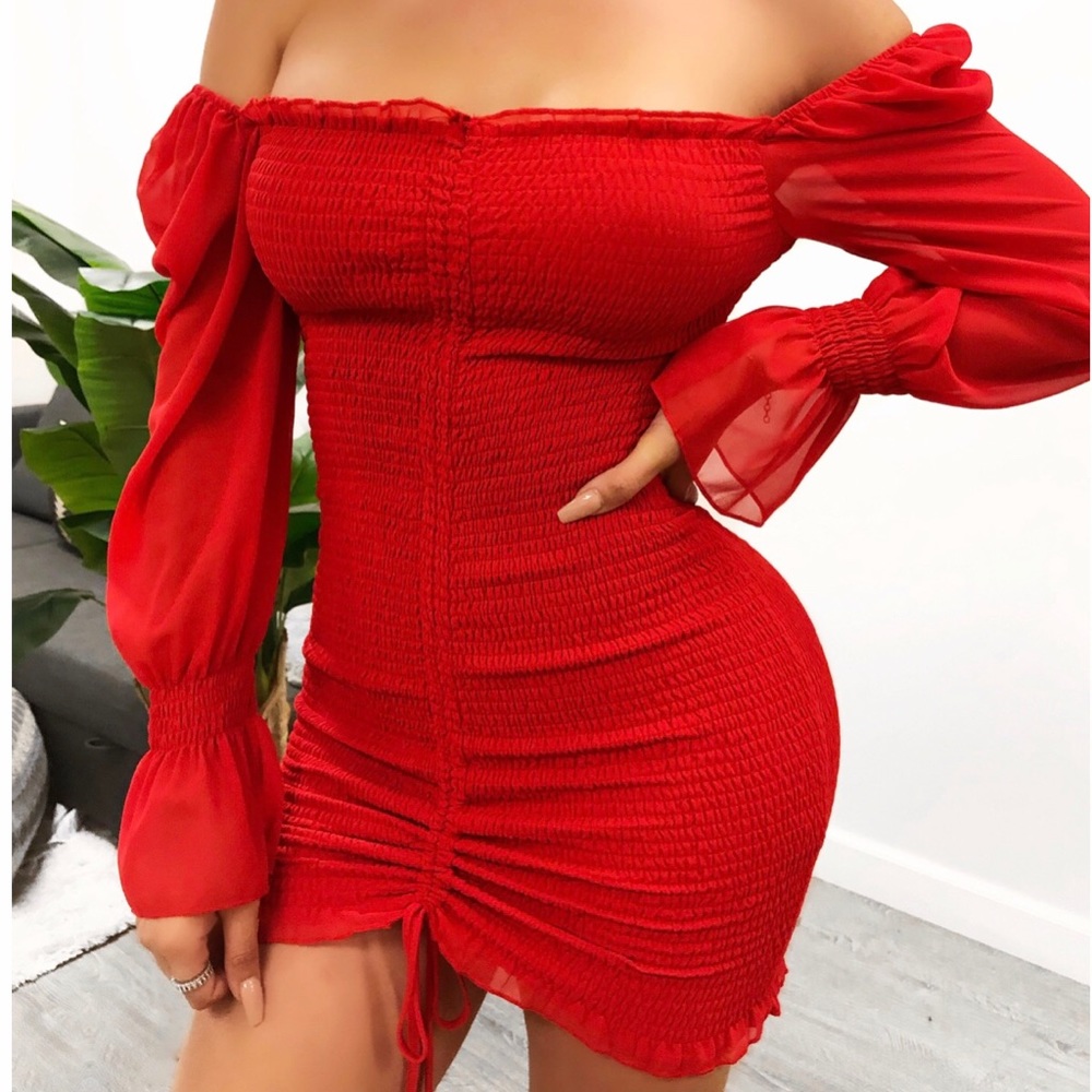 Autumn dress in red